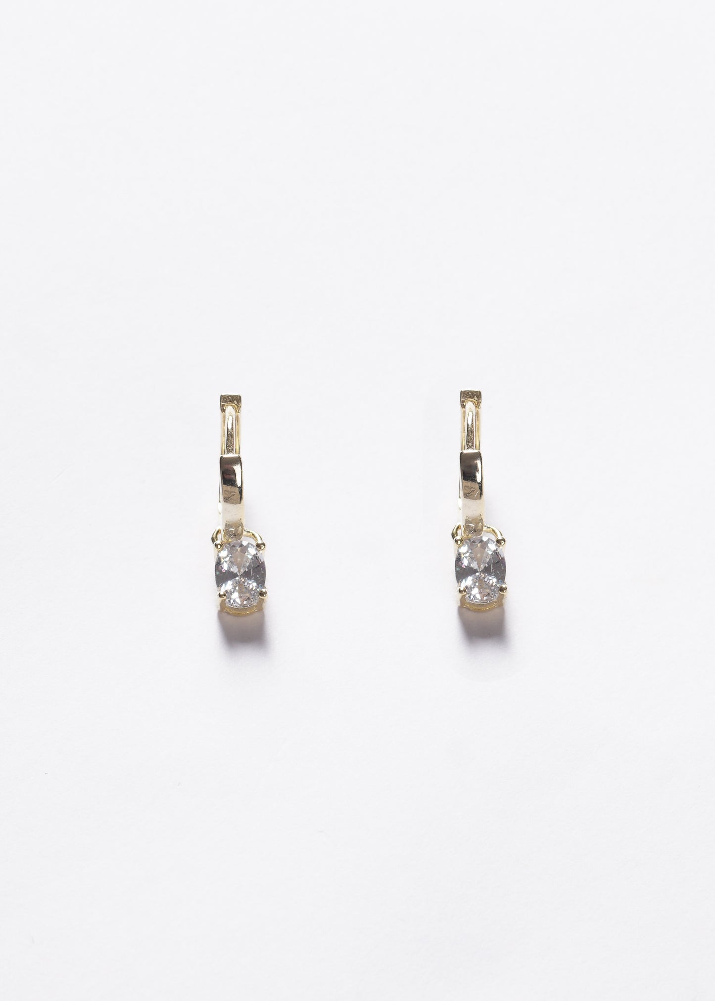 Caravanas aros clásicos punto luz oval Plata 925 & Baño de oro 18k