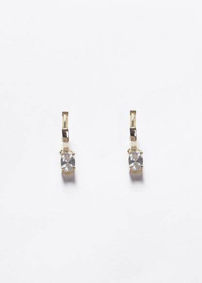 Caravanas aros clásicos punto luz oval Plata 925 & Baño de oro 18k