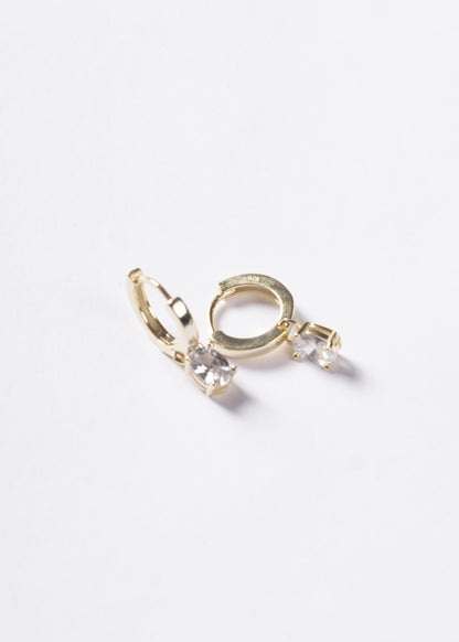Caravanas aros clásicos punto luz oval Plata 925 & Baño de oro 18k