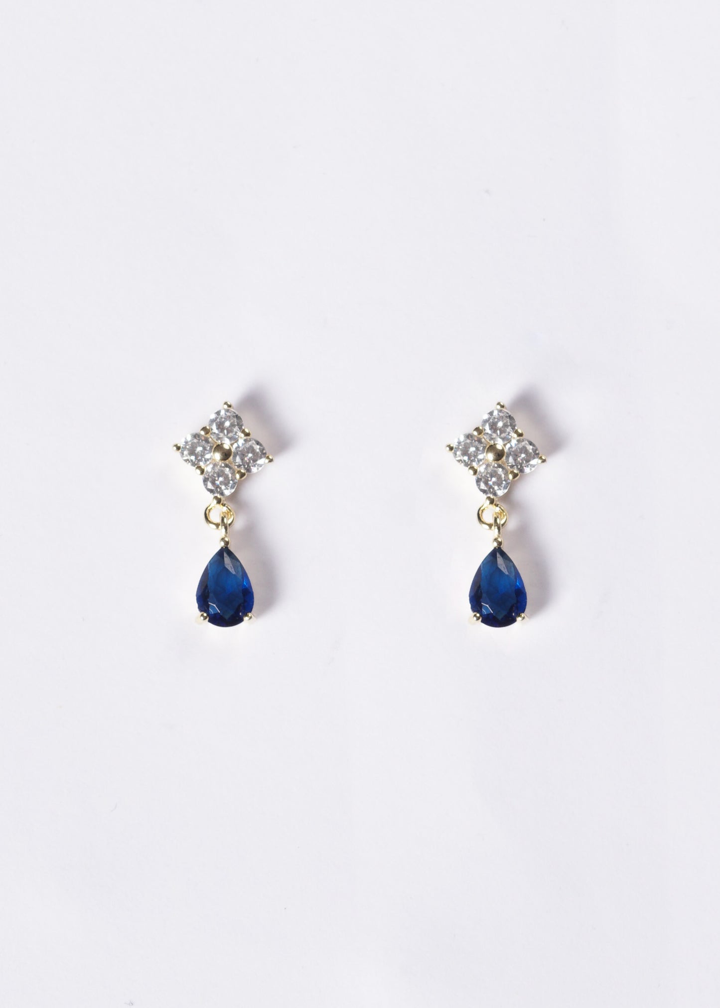 Caravanas Lisette gota azul Plata 925 & Baño de oro 18k