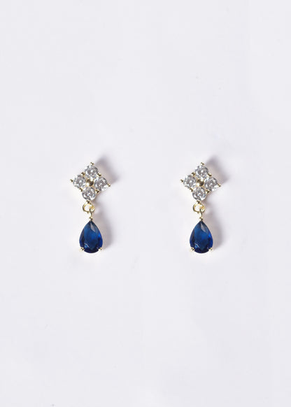 Caravanas Lisette gota azul Plata 925 & Baño de oro 18k
