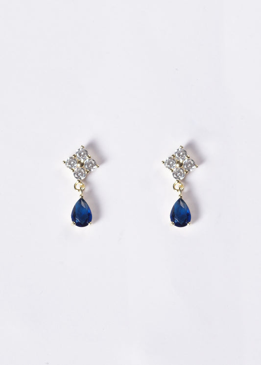 Caravanas Lisette gota azul Plata 925 & Baño de oro 18k