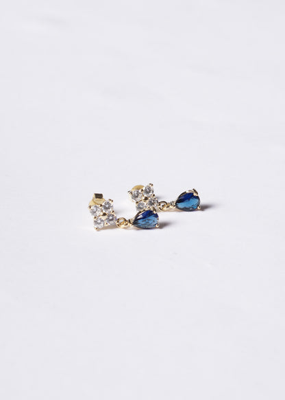 Caravanas Lisette gota azul Plata 925 & Baño de oro 18k