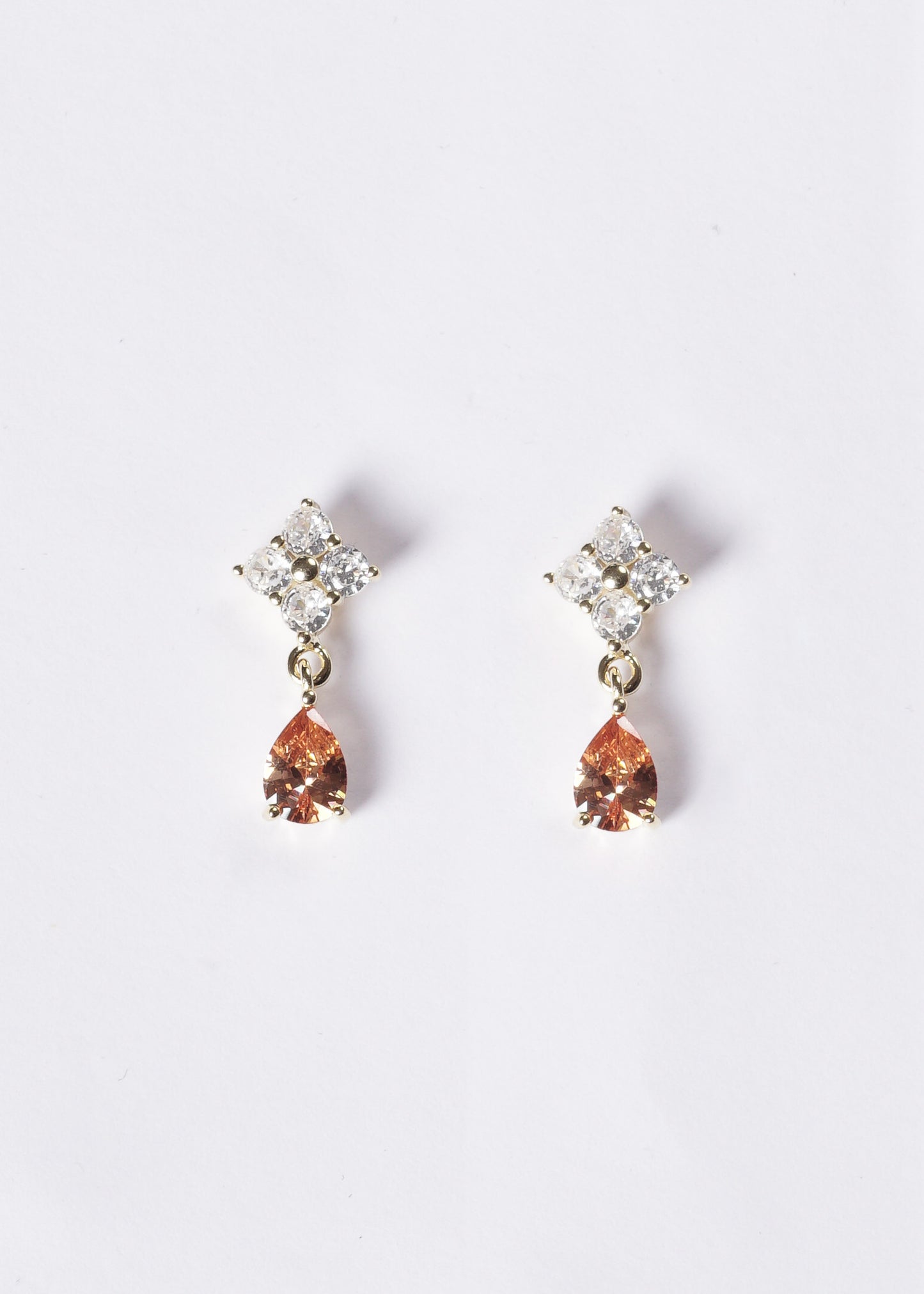 Caravanas Lisette gota anaranjada Plata 925 & Baño de oro 18k