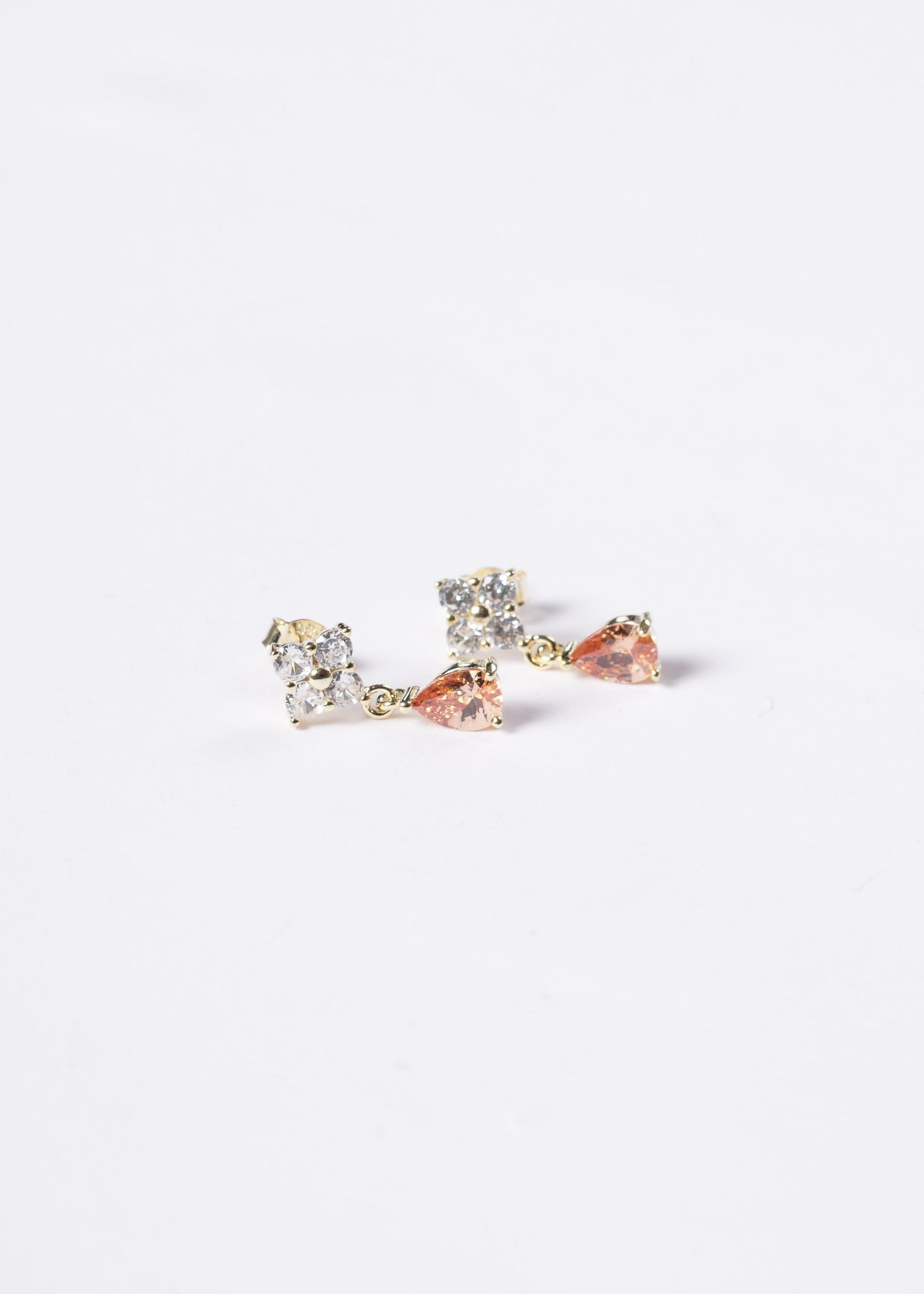 Caravanas Lisette gota anaranjada Plata 925 & Baño de oro 18k