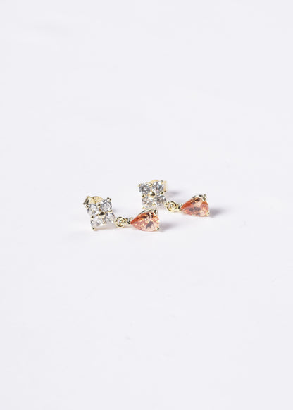 Caravanas Lisette gota anaranjada Plata 925 & Baño de oro 18k