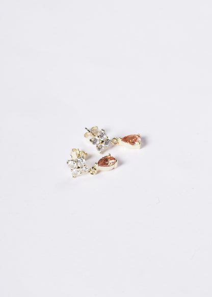 Caravanas Lisette gota anaranjada Plata 925 & Baño de oro 18k