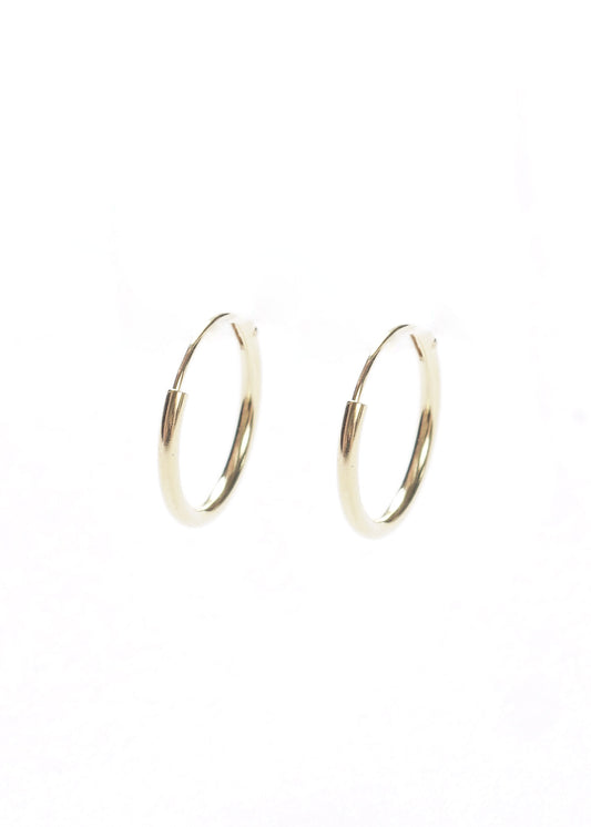 Aros caravanas básicos Plata 925 & Baño de oro 18k