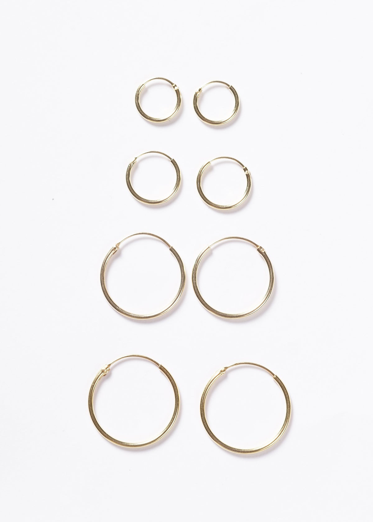Aros caravanas básicos Plata 925 & Baño de oro 18k