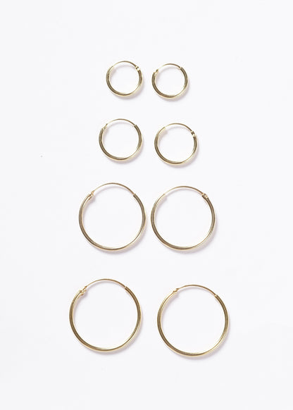 Aros caravanas básicos Plata 925 & Baño de oro 18k