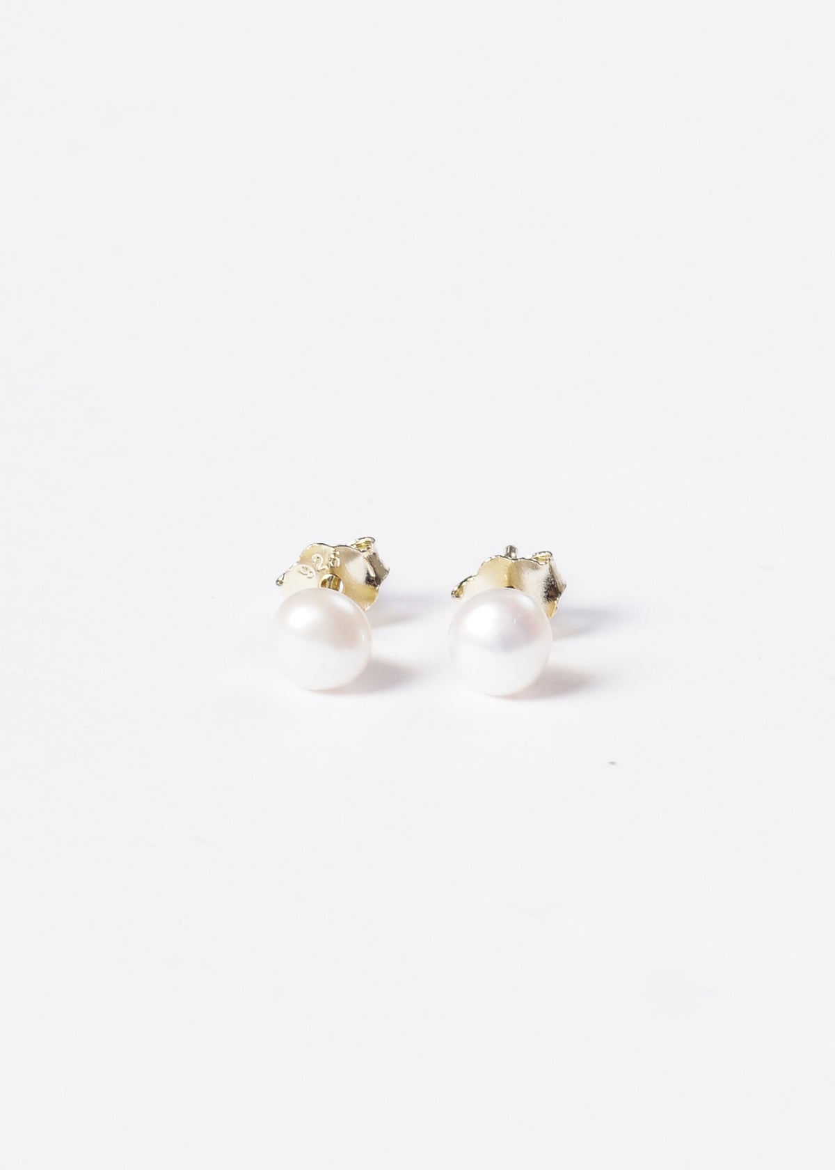 Caravanas perlas de río 6mm Plata 925 & Baño de oro 18k