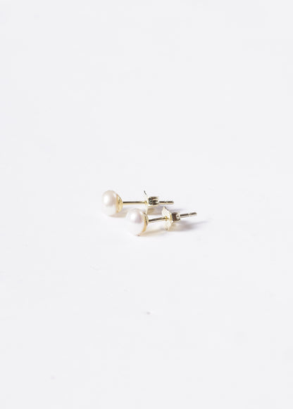 Caravanas perlas de río 6mm Plata 925 & Baño de oro 18k