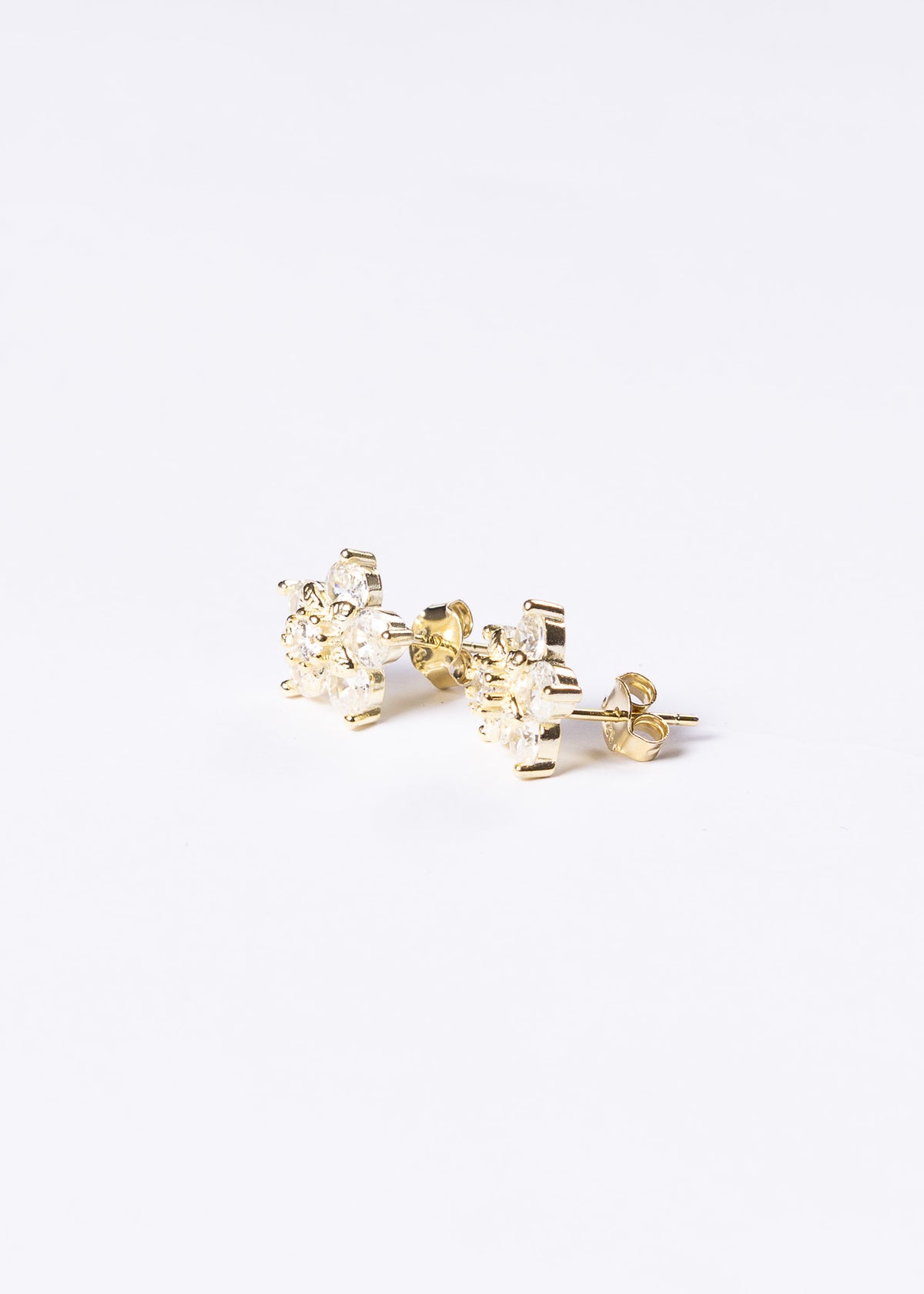 Caravanas Grand Flor Plata 925 & Baño de oro 18k