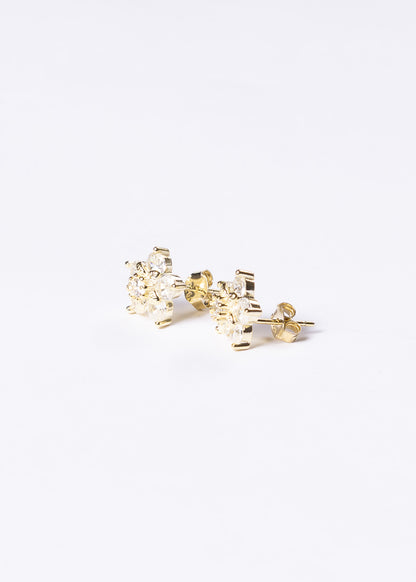 Caravanas Grand Flor Plata 925 & Baño de oro 18k