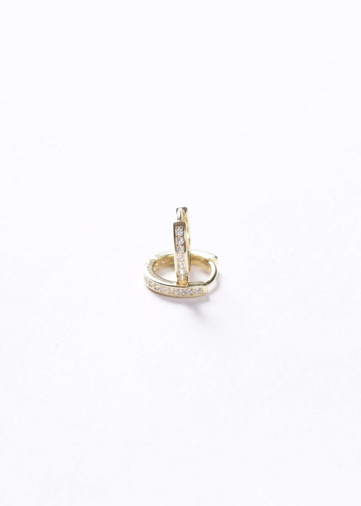 Caravanas aros huggies 11mm zirconias Plata 925 & Baño de oro 18k