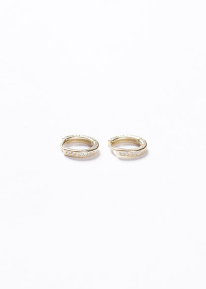 Caravanas aros huggies 11mm zirconias Plata 925 & Baño de oro 18k