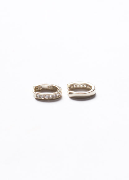 Caravanas aros huggies 12mm zirconias Plata 925 & Baño de oro 18k