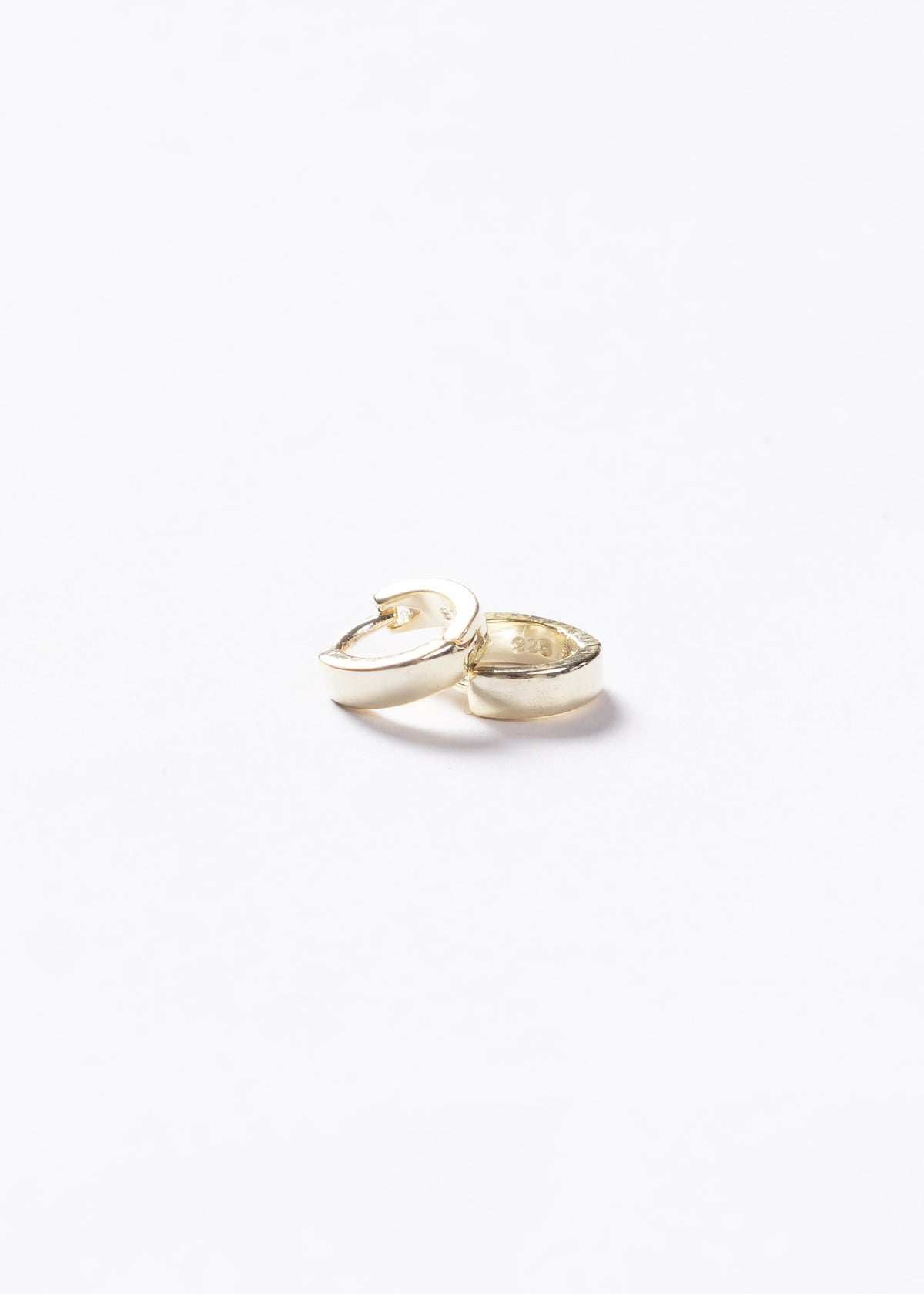 Caravanas aros huggies 12mm zirconias Plata 925 & Baño de oro 18k