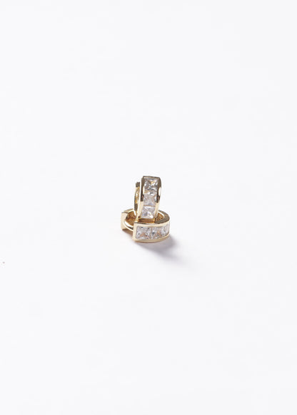 Caravanas aros mini huggies anchos 9mm Plata 925 & Baño de oro 18k