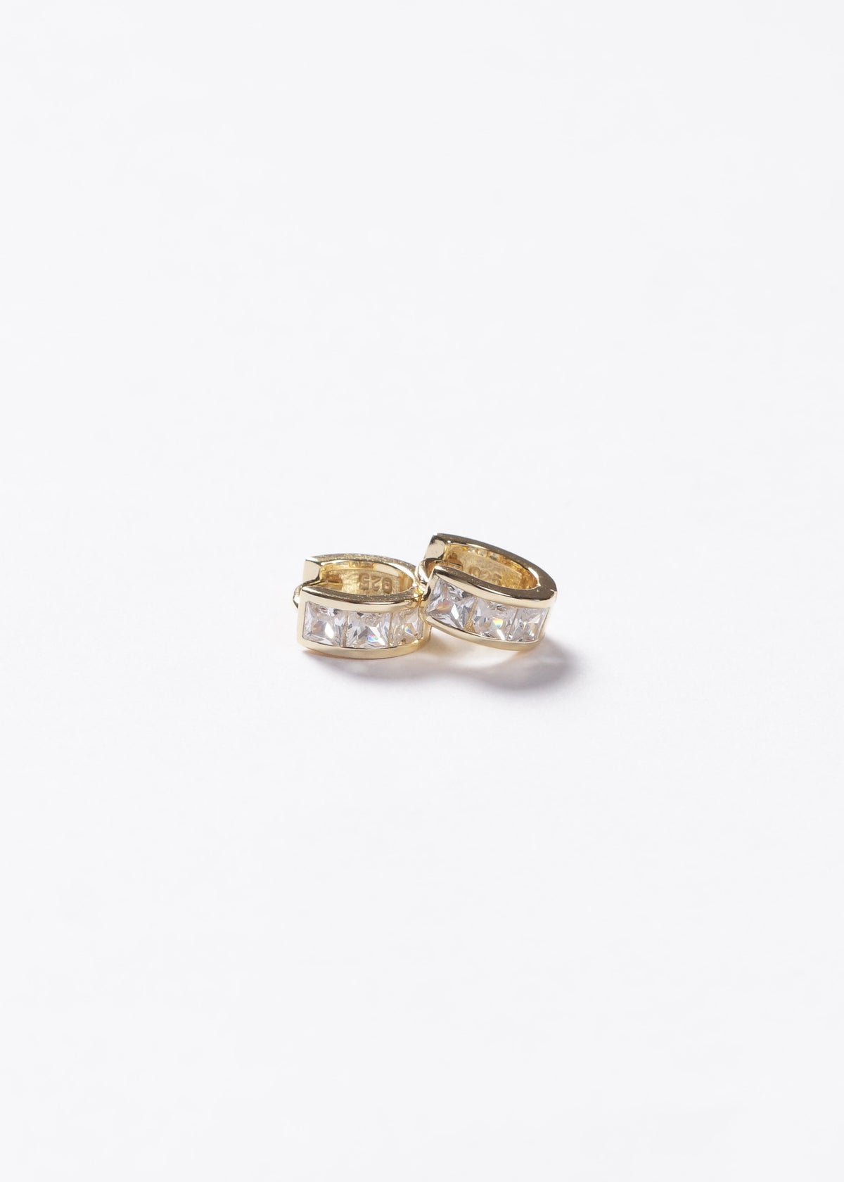 Caravanas aros mini huggies anchos 9mm Plata 925 & Baño de oro 18k