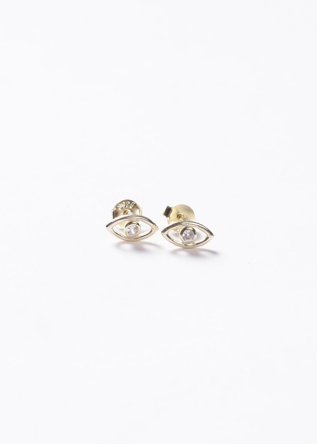 Caravanas mini ojo turco Plata 925 & Baño de oro 18k