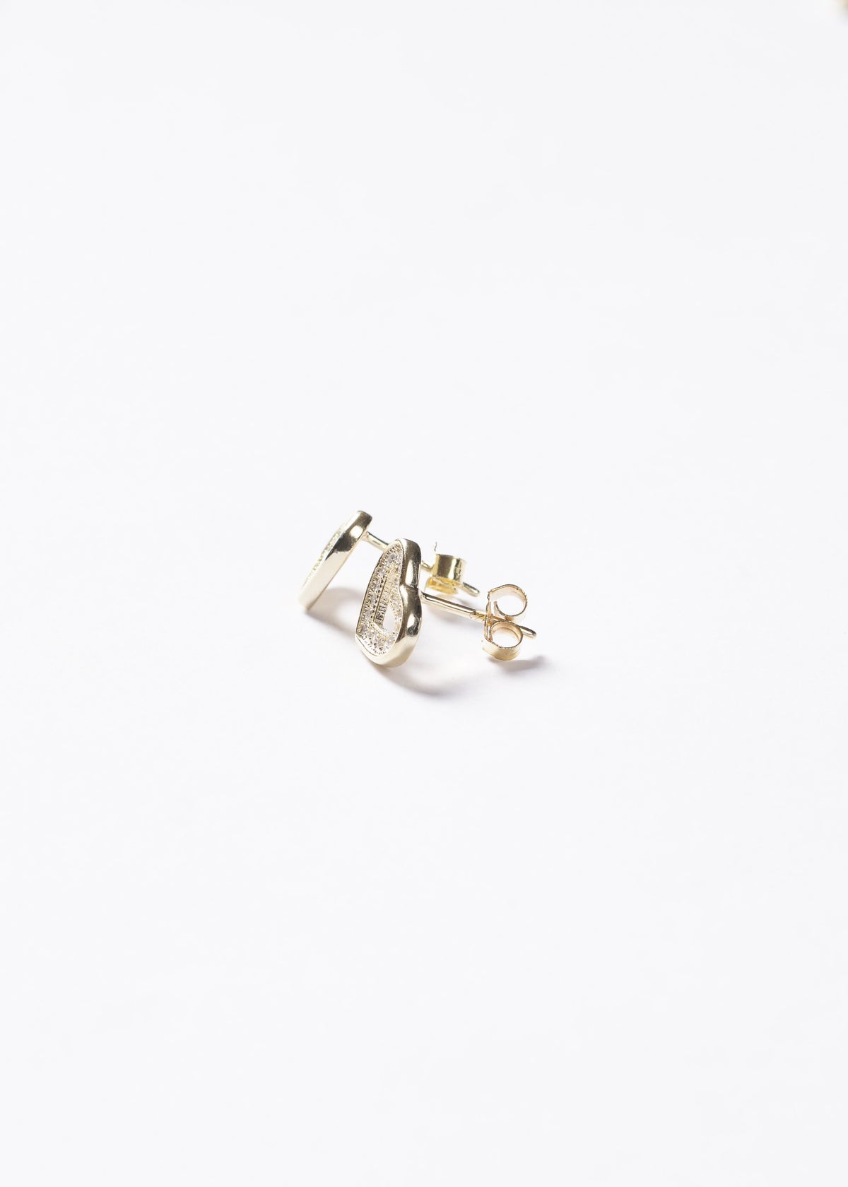 Caravanas Corazón Zirconias Plata 925 & Baño de oro 18k