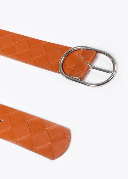 Cinto a cuadros hebilla ovalada