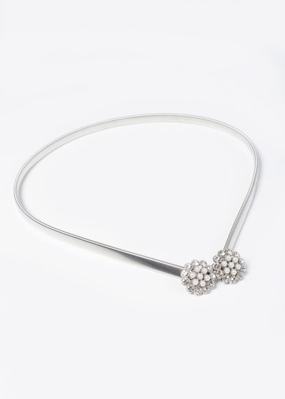 Cinto metálico con perlas elastizado