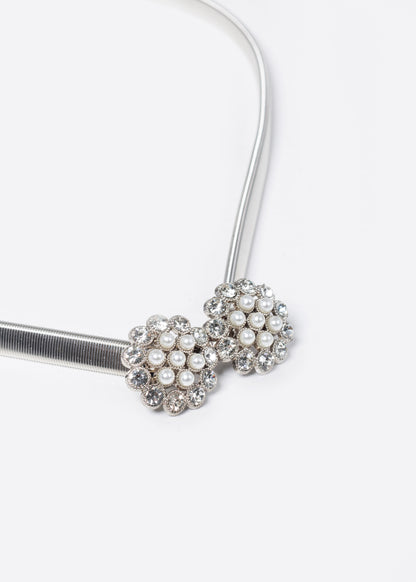 Cinto metálico con perlas elastizado