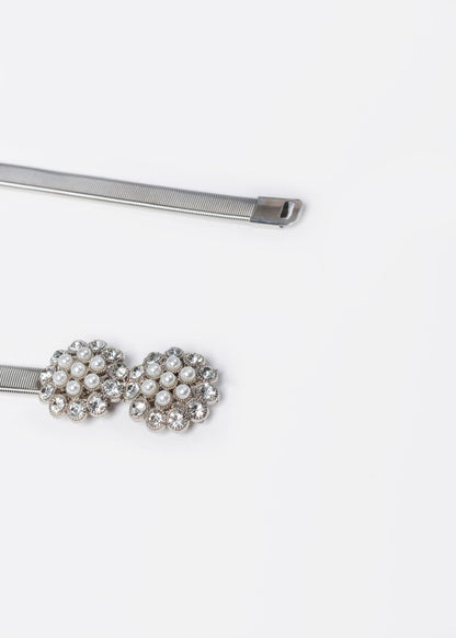 Cinto metálico con perlas elastizado