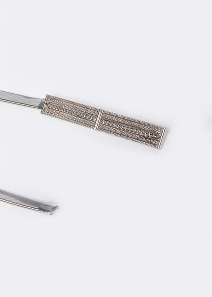 Cinto metálico placa esferas elastizado