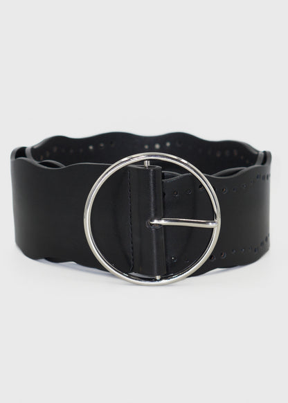 Cinto country liso hebilla redonda