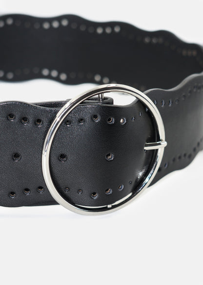 Cinto country liso hebilla redonda