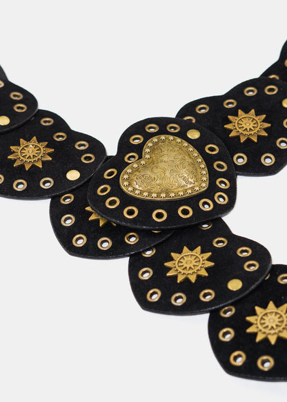 Cinto country texano de corazones con apliques