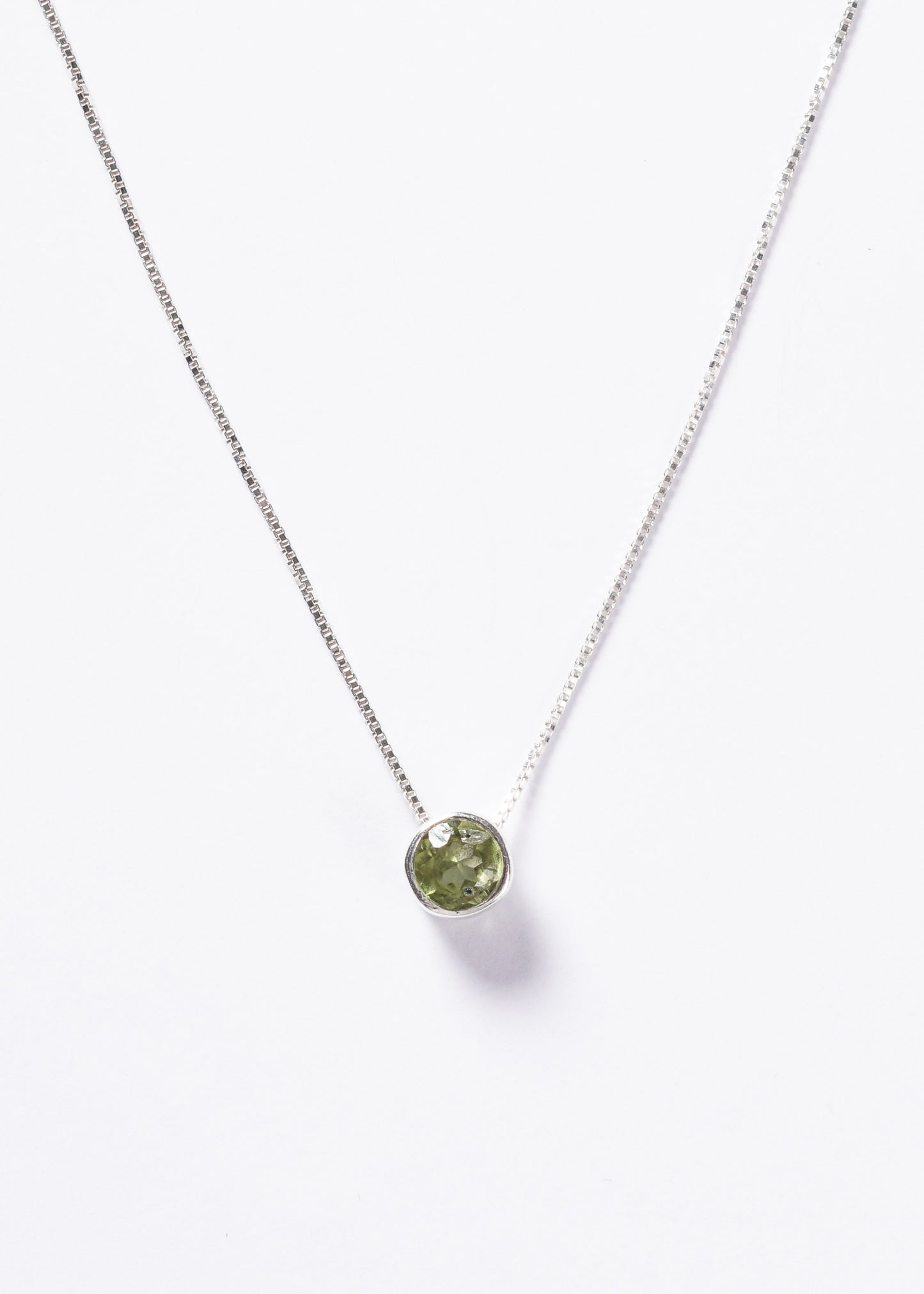 Cadena collar punto luz peridoto plata 925 - Poder
