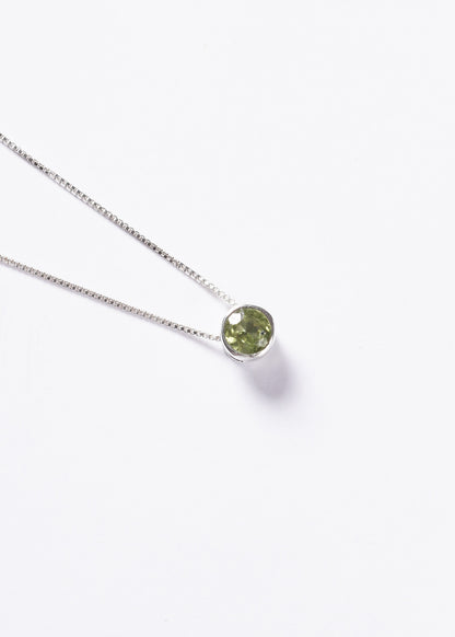 Cadena collar punto luz peridoto plata 925 - Poder