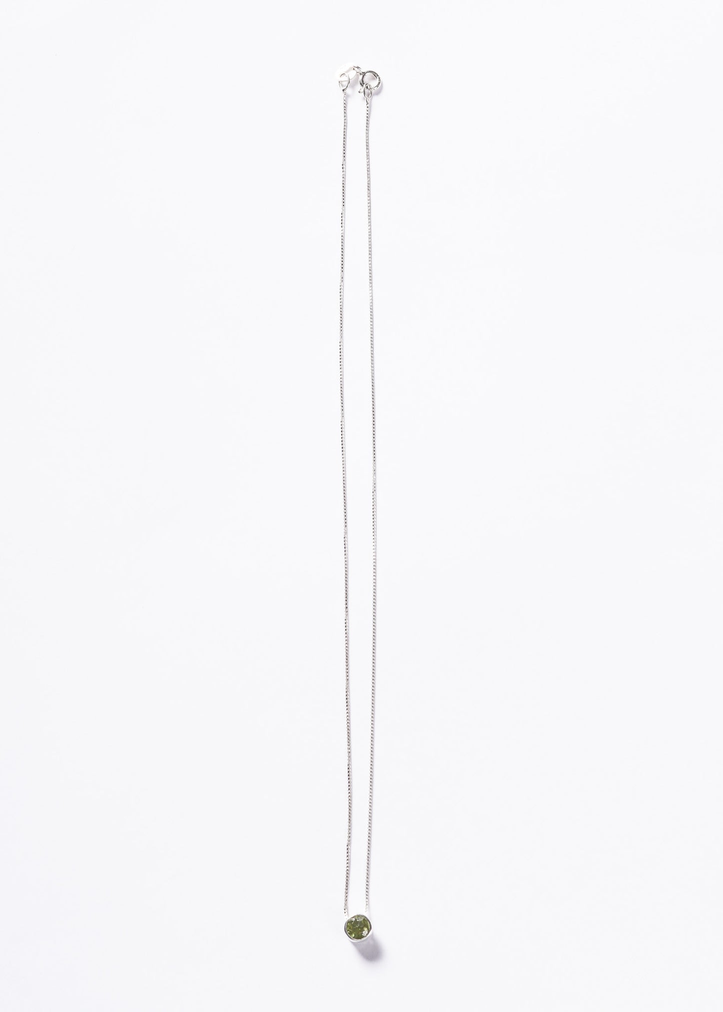 Cadena collar punto luz peridoto plata 925 - Poder