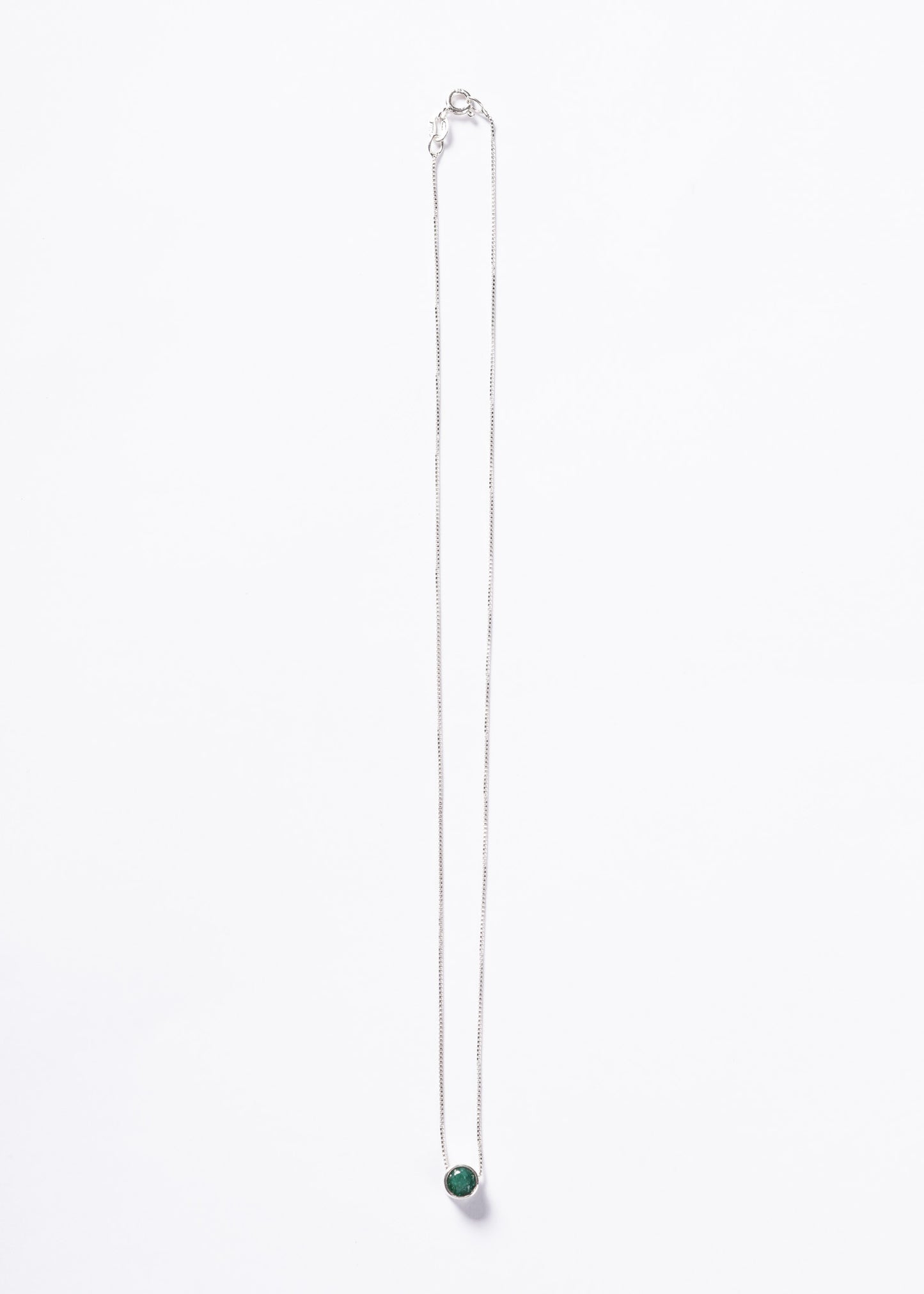 Cadena collar punto luz esmeralda plata 925 - Esperanza y abundancia