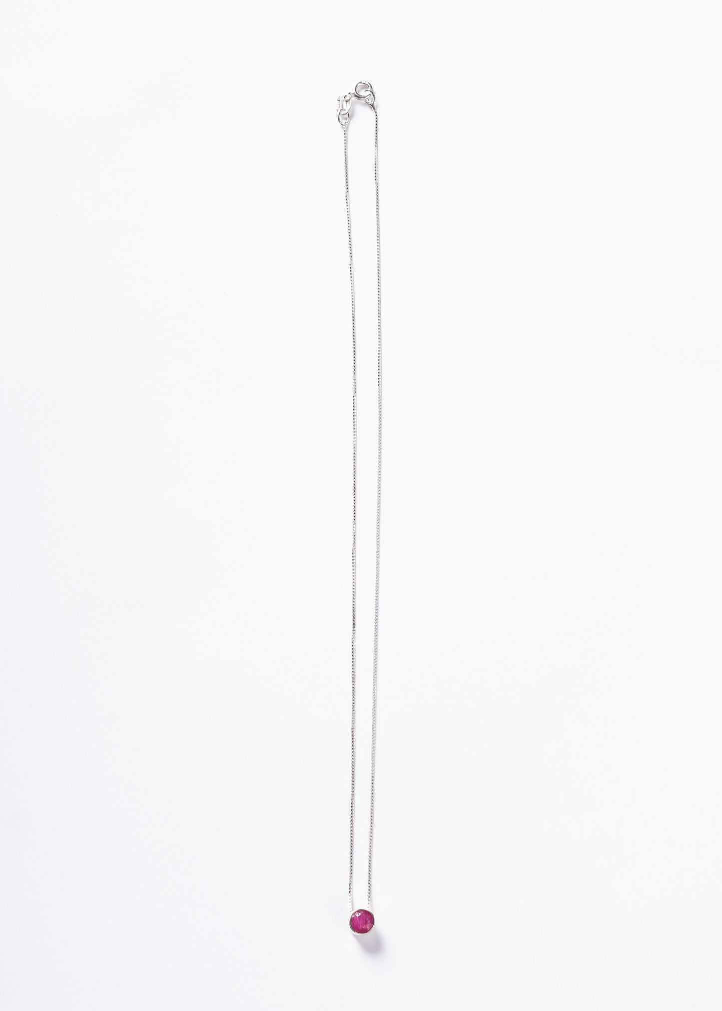 Cadena collar punto luz rubí plata 925 - Pasión