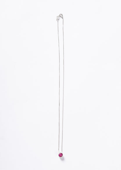 Cadena collar punto luz rubí plata 925 - Pasión