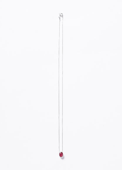 Cadena collar rubí oval plata 925 45cm - Amor y pasión