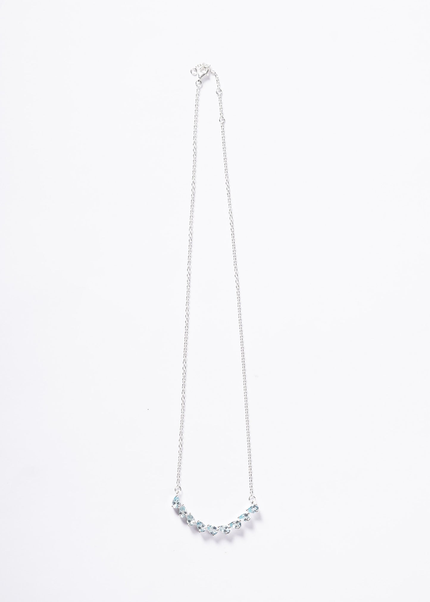 Cadena collar forcé con gotas de topacio celeste plata 925 - Prosperidad