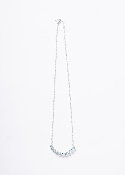 Cadena collar forcé con gotas de topacio celeste plata 925 - Prosperidad