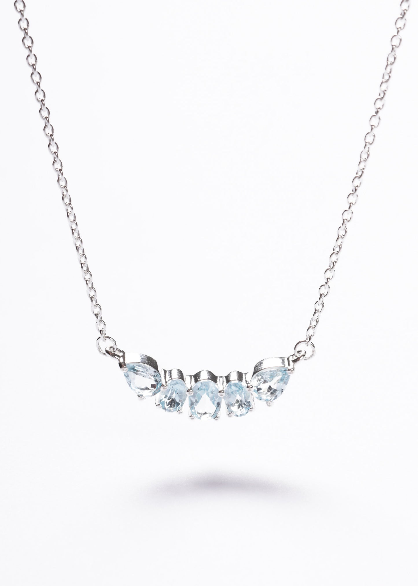 Cadena collar forcé cinco topacios plata 925 - Prosperidad