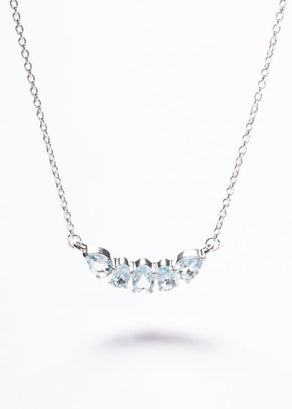 Cadena collar forcé cinco topacios plata 925 - Prosperidad