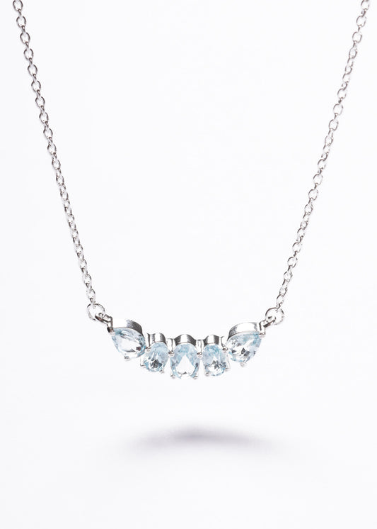 Cadena collar forcé cinco topacios plata 925 - Prosperidad