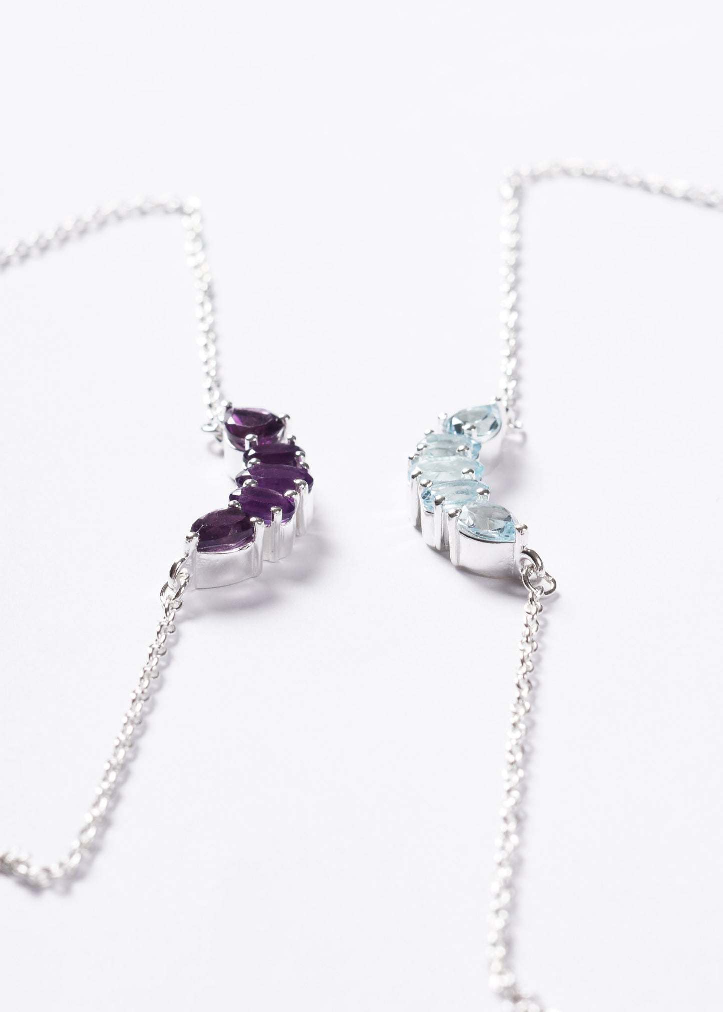 Cadena collar forcé cinco topacios plata 925 - Prosperidad