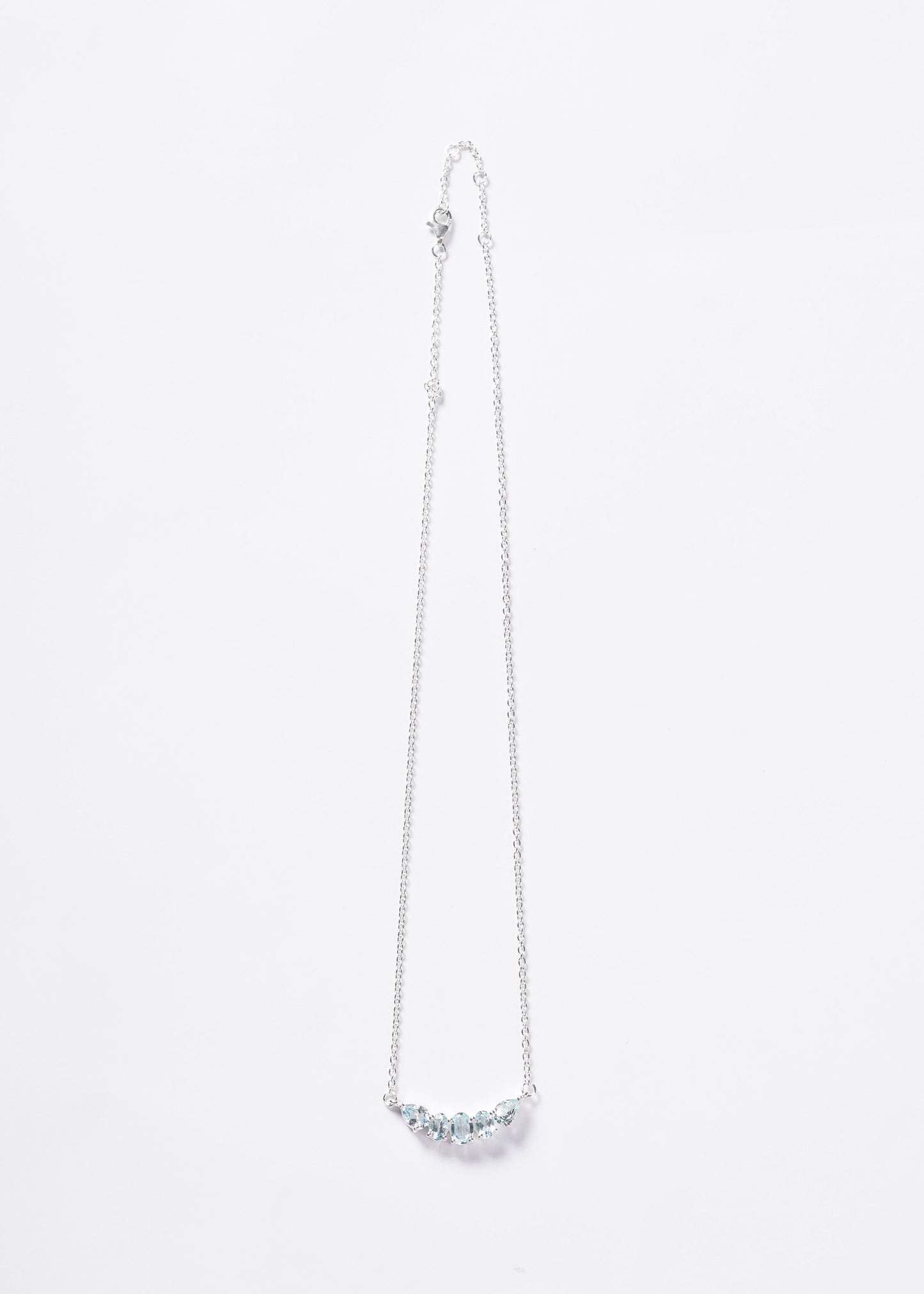 Cadena collar forcé cinco topacios plata 925 - Prosperidad