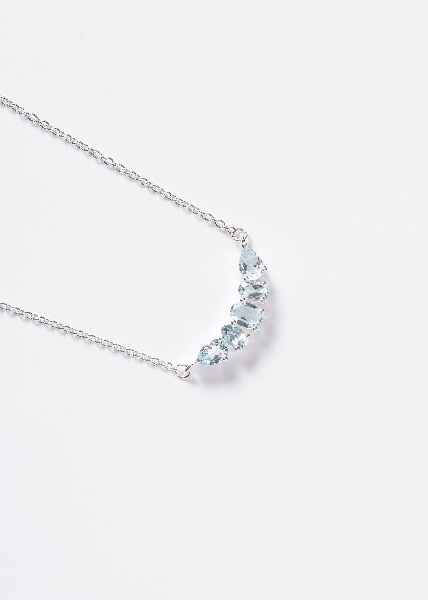 Cadena collar forcé cinco topacios plata 925 - Prosperidad