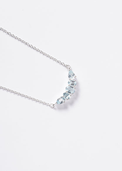 Cadena collar forcé cinco topacios plata 925 - Prosperidad